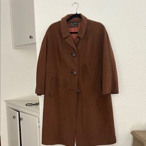 Vintage 100% Cashmere Brown Coat by Butters Size M.